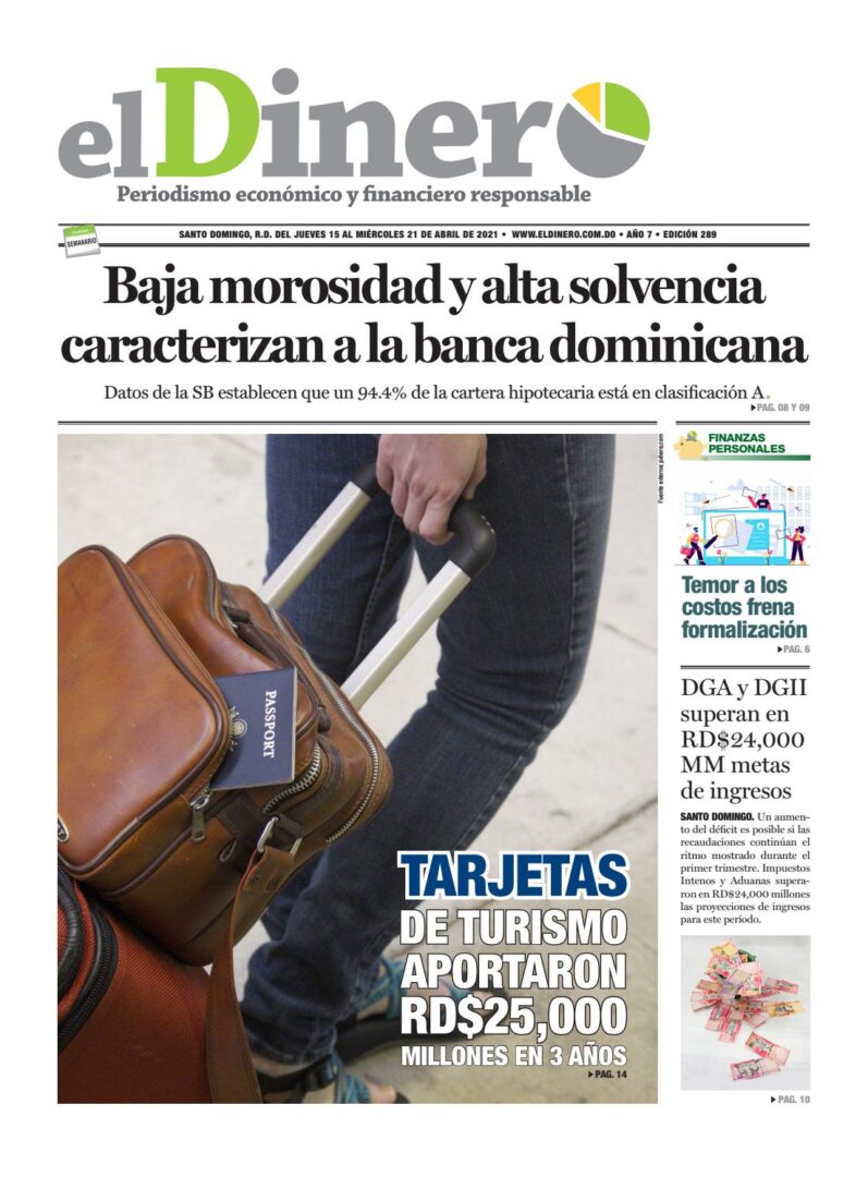Portada Periódico El Dinero, Jueves 15 de Abril, 2021