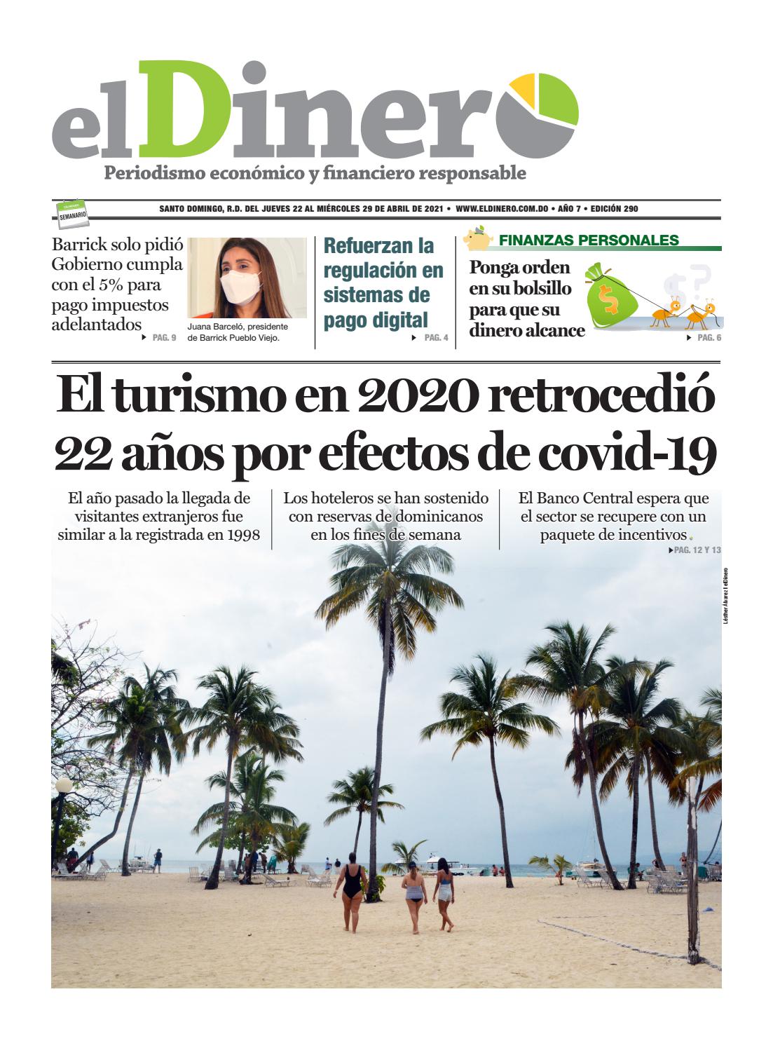 Portada Periódico El Dinero, Jueves 22 de Abril, 2021
