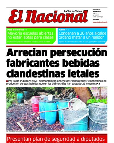 Portada Periódico El Nacional, Jueves 08 de Abril, 2021
