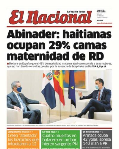 Portada Periódico El Nacional, Lunes 19 de Abril, 2021