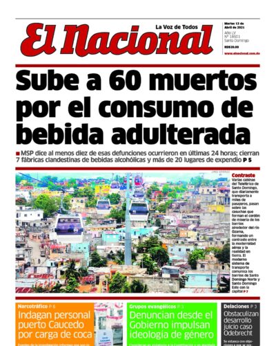 Portada Periódico El Nacional, Martes 13 de Abril, 2021