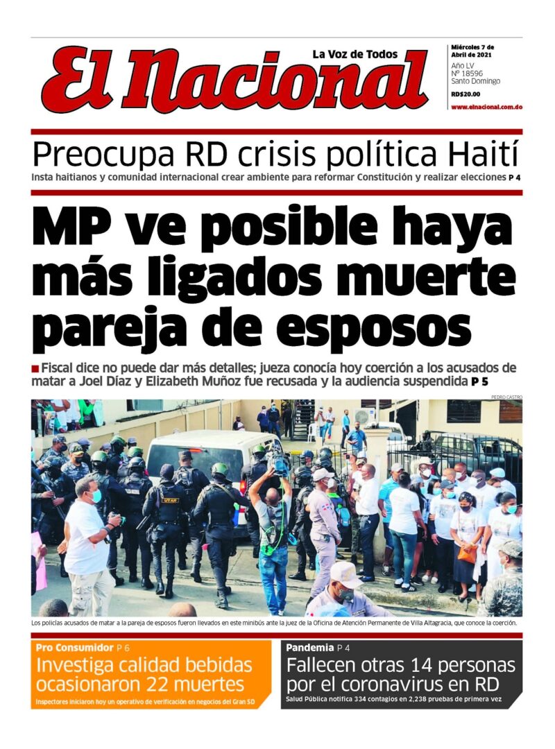 Portada Periódico El Nacional, Miércoles 07 de Abril, 2021