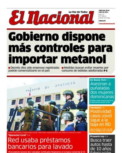Portada Periódico El Nacional, Miércoles 28 de Abril, 2021