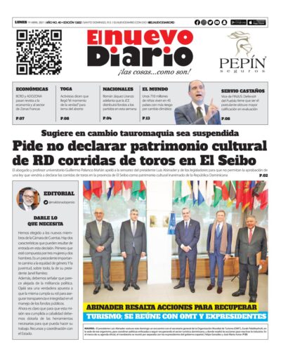 Portada Periódico El Nuevo Diario, Lunes 19 de Abril, 2021