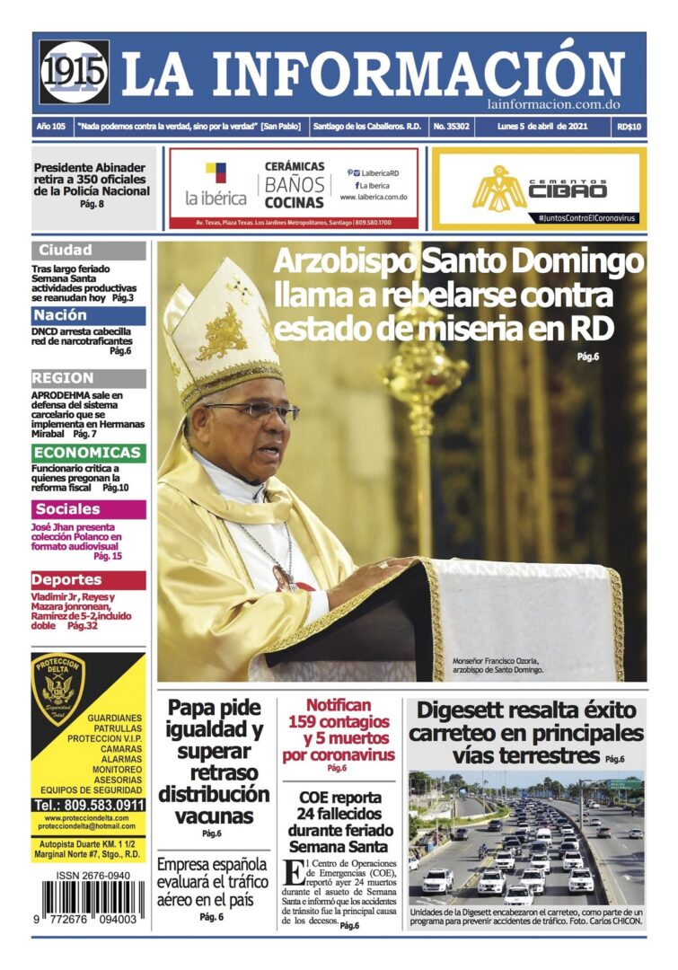 Portada Periódico La Información, Martes 06 de Abril, 2021