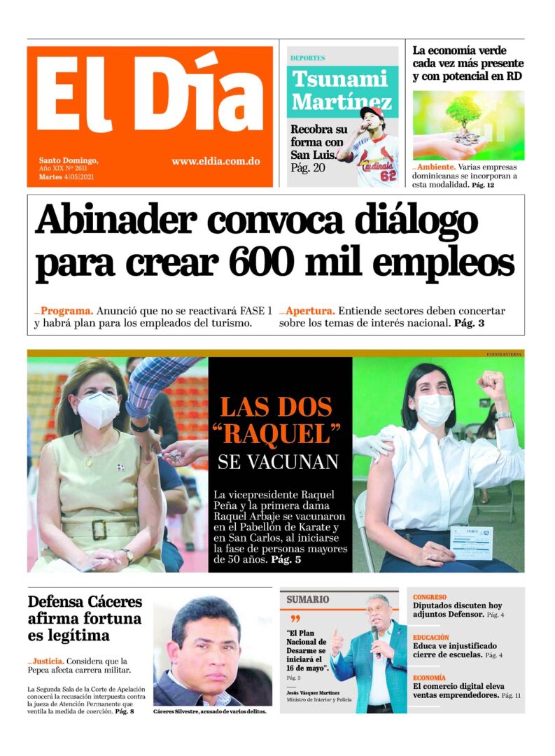 Portada Periódico El Día, Martes 04 de Mayo, 2021