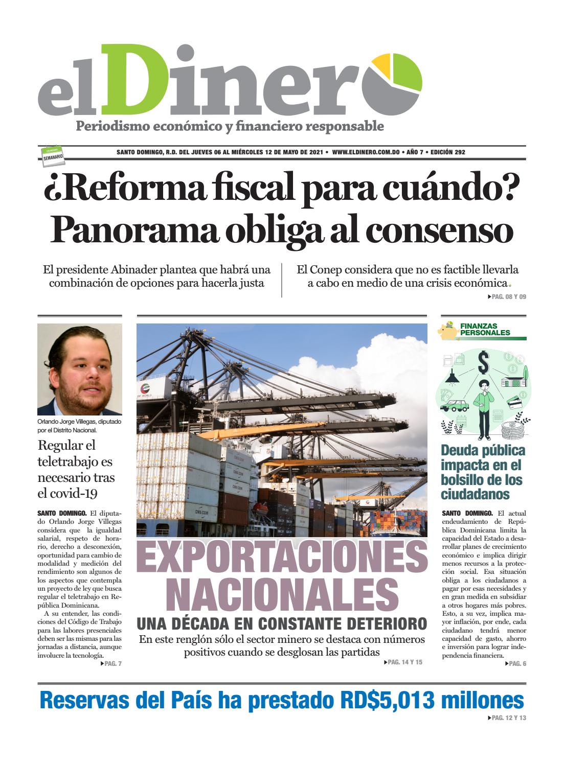 Portada Periódico El Dinero, Jueves 06 de Mayo, 2021