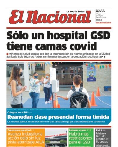 Portada Periódico El Nacional, Martes 25 de Mayo, 2021