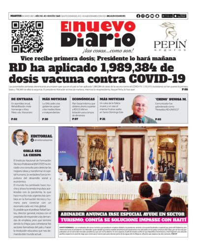 Portada Periódico El Nuevo Diario, Martes 04 de Mayo, 2021