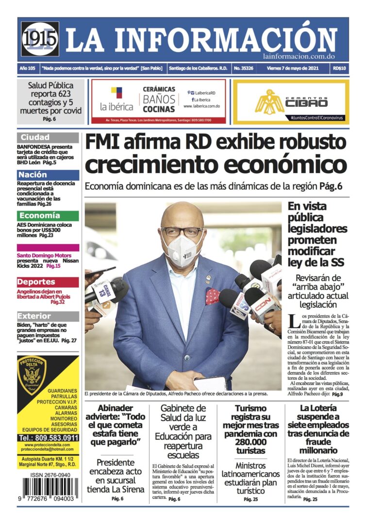 Portada Periódico La Información, Viernes 07 de Mayo, 2021