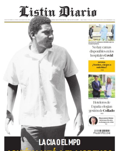 Portada Periódico Listín Diario, Lunes 24 de Mayo, 2021