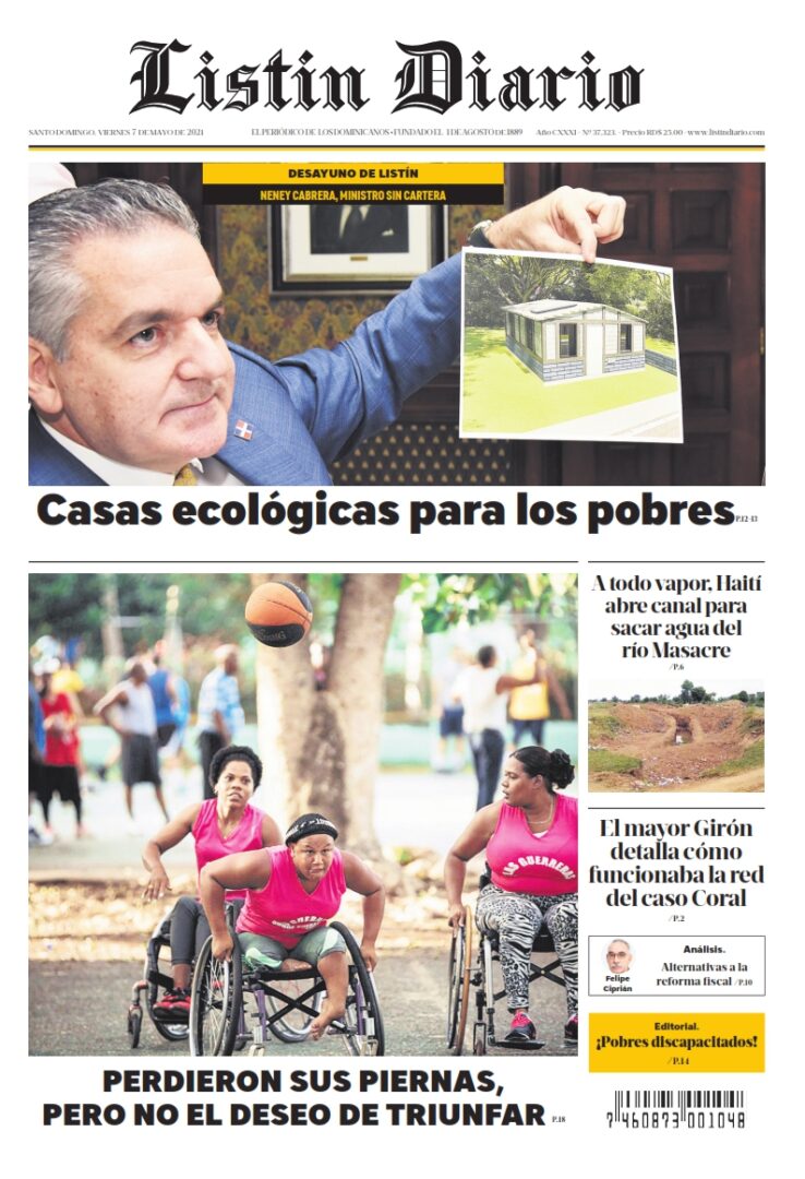 Portada Periódico Listín Diario, Viernes 07 de Mayo, 2021