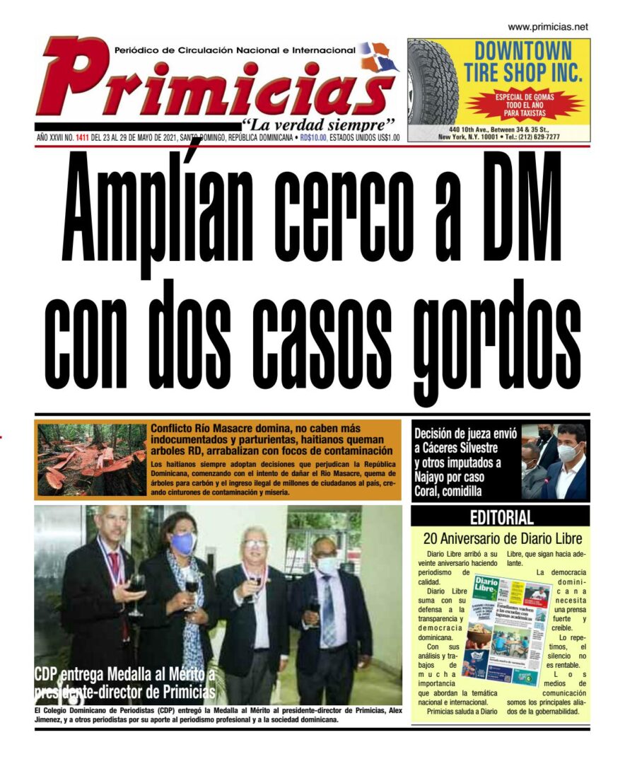 Portada Periódico Primicias, Jueves 27 de Mayo, 2021