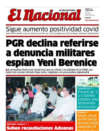 Portada Periódico El Nacional, Martes 01 Junio, 2021