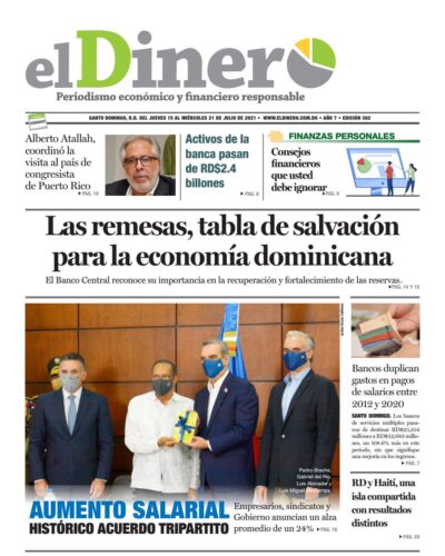 Portada Periódico El Dinero, Jueves 15 Julio, 2021