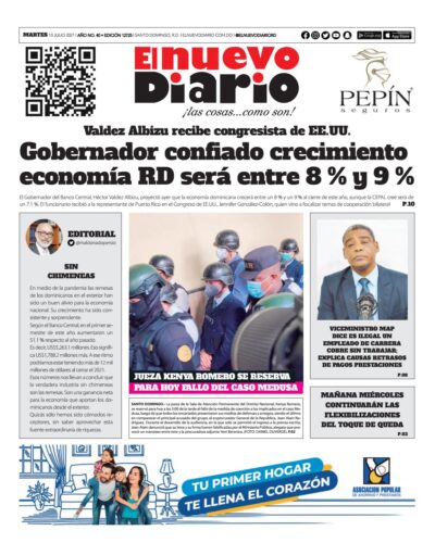 Portada Periódico El Nuevo Diario, Martes 13 Julio, 2021