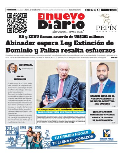 Portada Periódico El Nuevo Diario, Miércoles 28 Julio, 2021