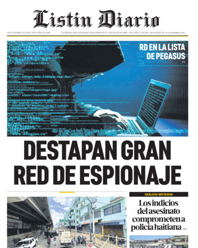 Portada Periódico Listín Diario, Lunes 19 Julio, 2021