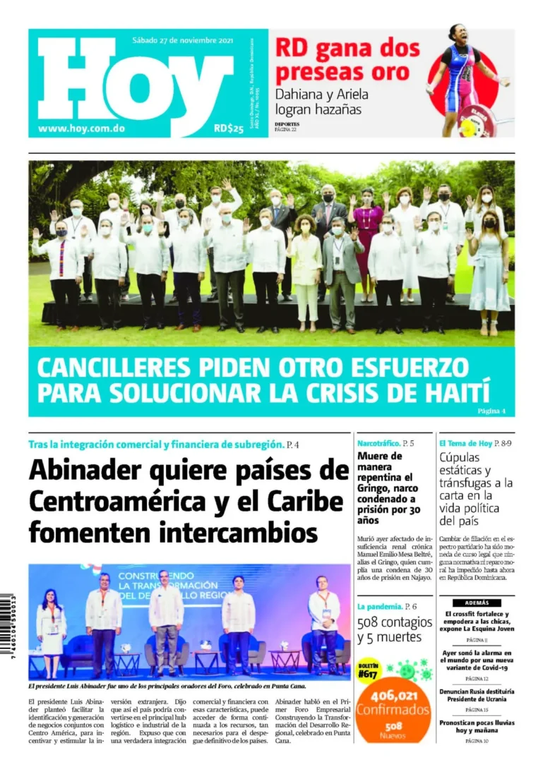 Portada Periódico Hoy, Martes 30 Noviembre, 2021