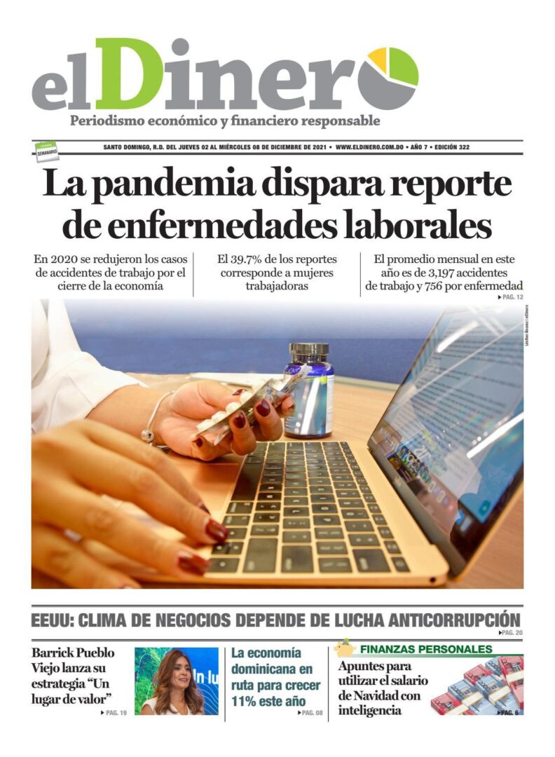Portada Periódico El Dinero, Jueves 02 Diciembre, 2021