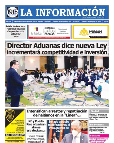 Portada Periódico La Información, Viernes 03 Diciembre, 2021