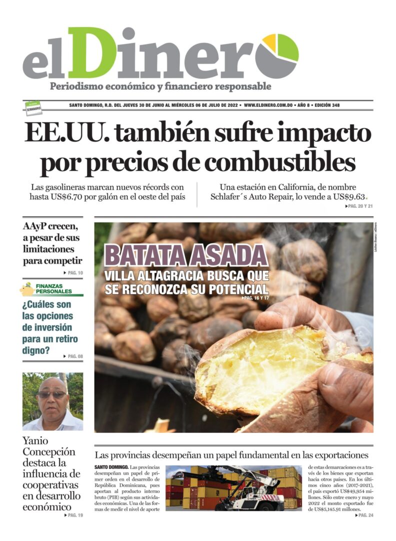 Portada Periódico El Dinero, Jueves 30 Junio, 2022