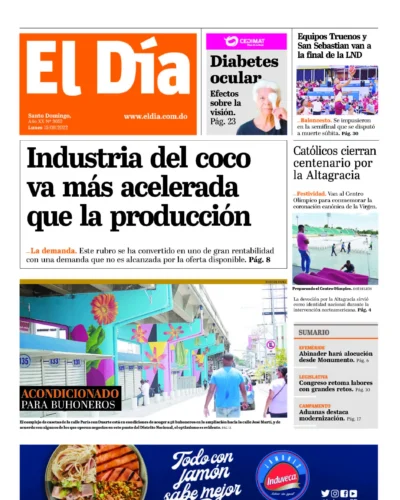 Portada Periódico El Día, Lunes 15 Agosto, 2022