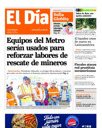 Portada Periódico El Día, Viernes 05 Agosto, 2022