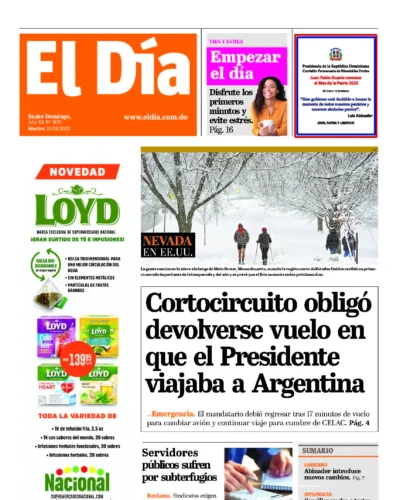 Portada Periódico El Día, Martes 24 Enero, 2023