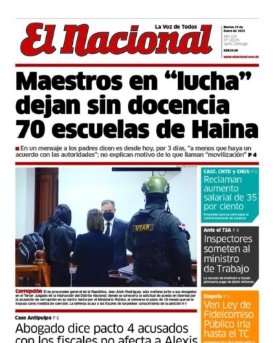 Portada Periódico El Nacional, Martes 17 Enero, 2023