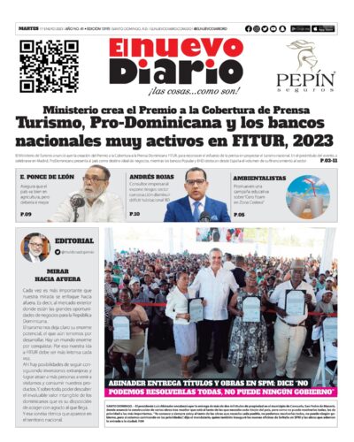 Portada Periódico El Nuevo Diario, Martes 17 Enero, 2023