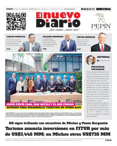 Portada Periódico El Nuevo Diario, Viernes 20 Enero, 2023