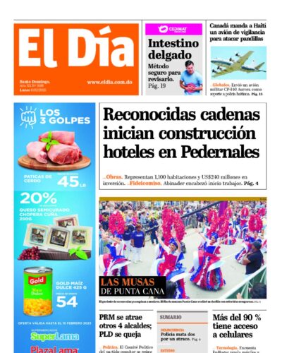 Portada Periódico El Día, Lunes 06 Febrero, 2023