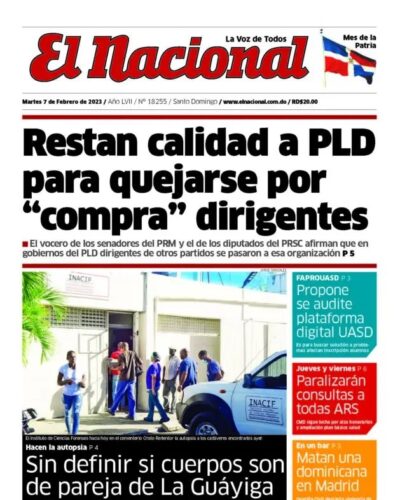 Portada Periódico El Nacional, Martes 07 Febrero, 2023