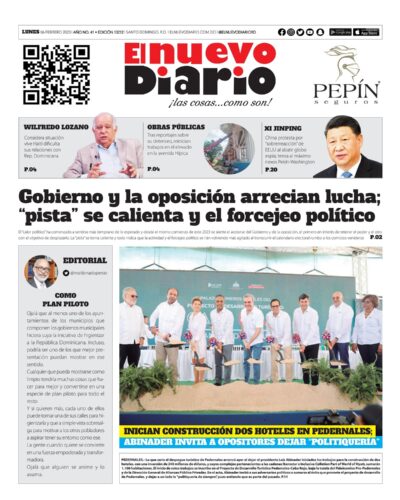 Portada Periódico El Nuevo Diario, Lunes 06 Febrero, 2023