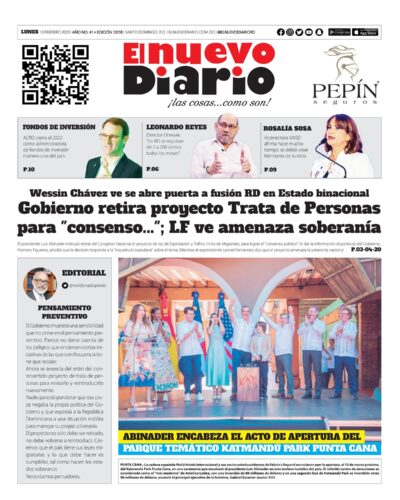 Portada Periódico El Nuevo Diario, Lunes 13 Febrero, 2023