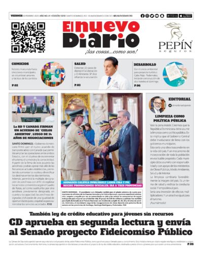 Portada Periódico El Nuevo Diario, Viernes 03 Febrero, 2023