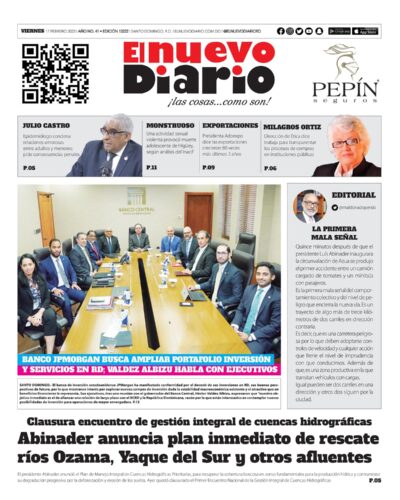 Portada Periódico El Nuevo Diario, Viernes 17 Febrero, 2023