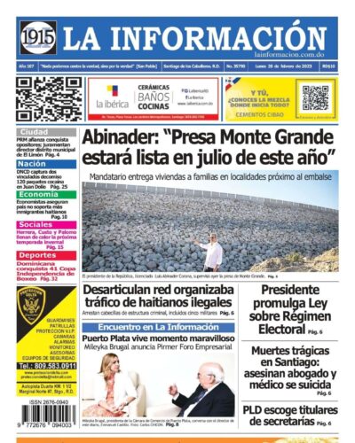 Portada Periódico La Información, Lunes 20 Febrero, 2023