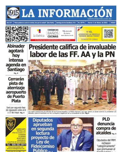 Portada Periódico La Información, Viernes 03 Febrero, 2023