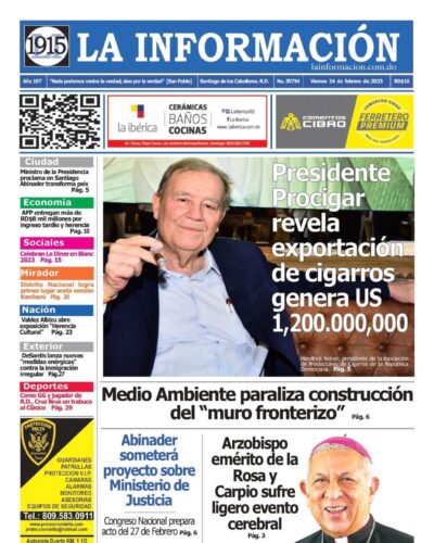 Portada Periódico La Información, Viernes 24 Febrero, 2023