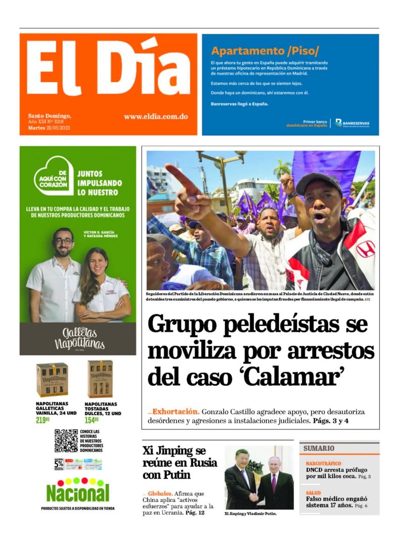 Portada Periódico El Día, Martes 21 Marzo, 2023