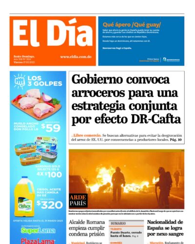 Portada Periódico El Día, Viernes 17 Marzo, 2023