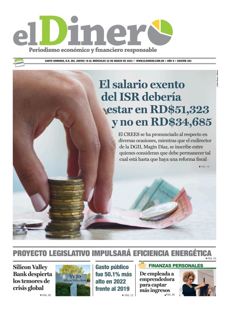 Portada Periódico El Dinero, Jueves 16 Marzo, 2023