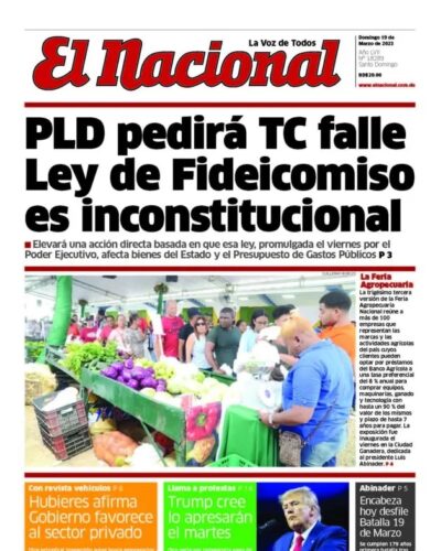 Portada Periódico El Nacional, Domingo 19 Marzo, 2023