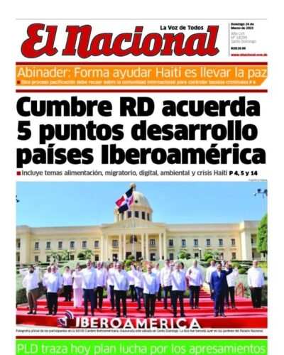 Portada Periódico El Nacional, Domingo 26 Marzo, 2023