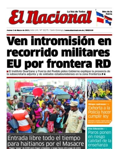 Portada Periódico El Nacional, Jueves 02 Marzo, 2023
