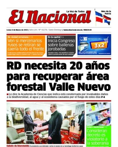Portada Periódico El Nacional, Lunes 06 Marzo, 2023