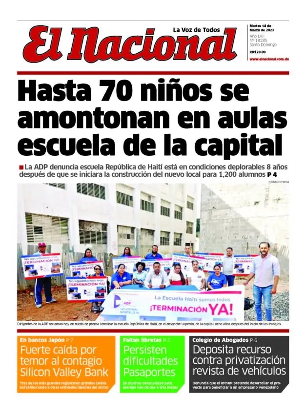 Portada Periódico El Nacional, Martes 14 Marzo, 2023