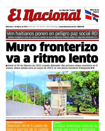 Portada Periódico El Nacional, Miércoles  01 Marzo, 2023
